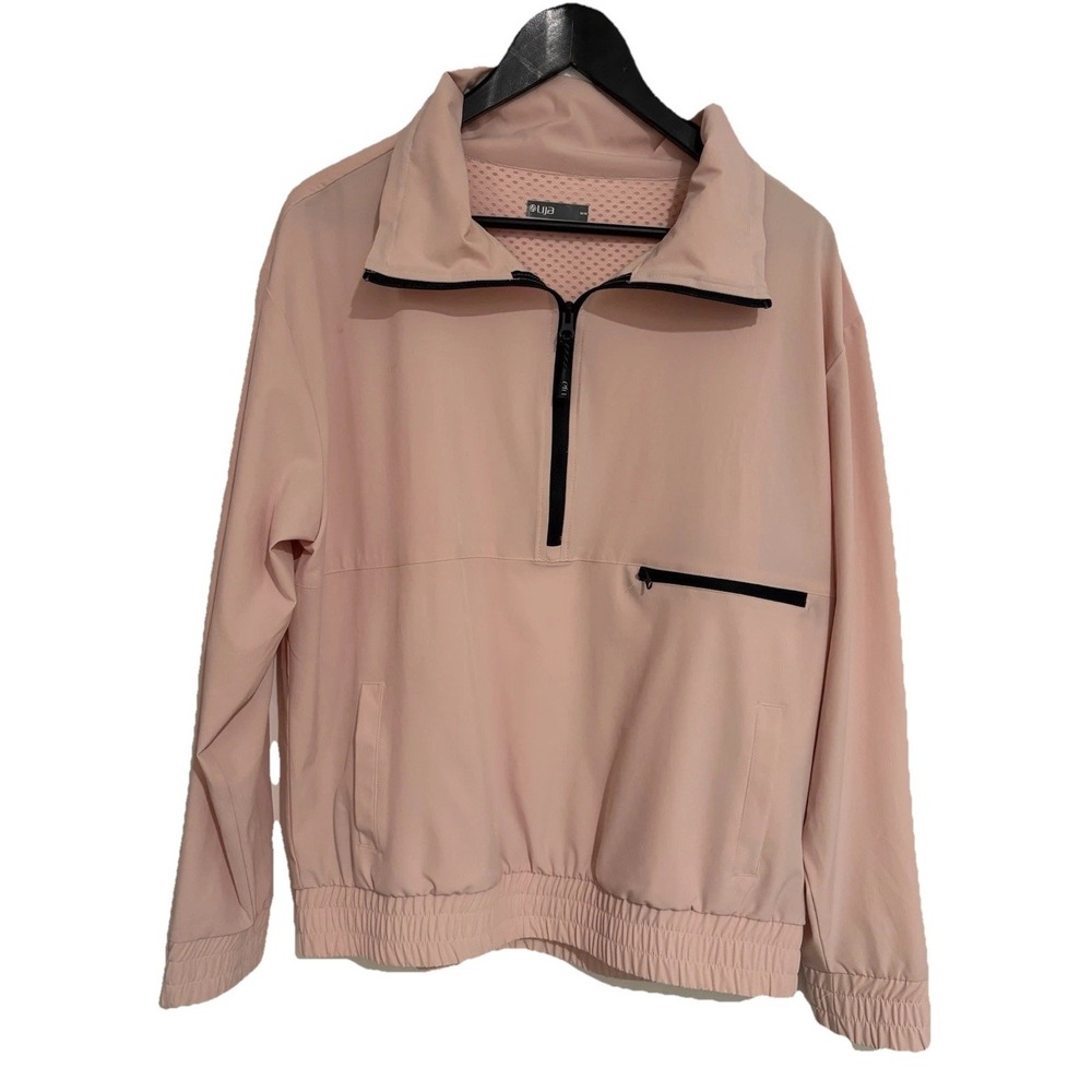 Lija Golf Pullover 1/2 Zip Outerwear Jacket Athleisure Pink Black Accent Medium - Picture 2 of 16